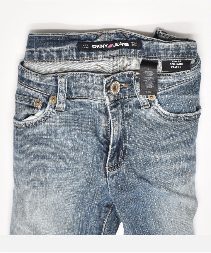 DKNY Damen Time Square Flared Jeans US 9 Large W32 L33 Blaue Baumwolle