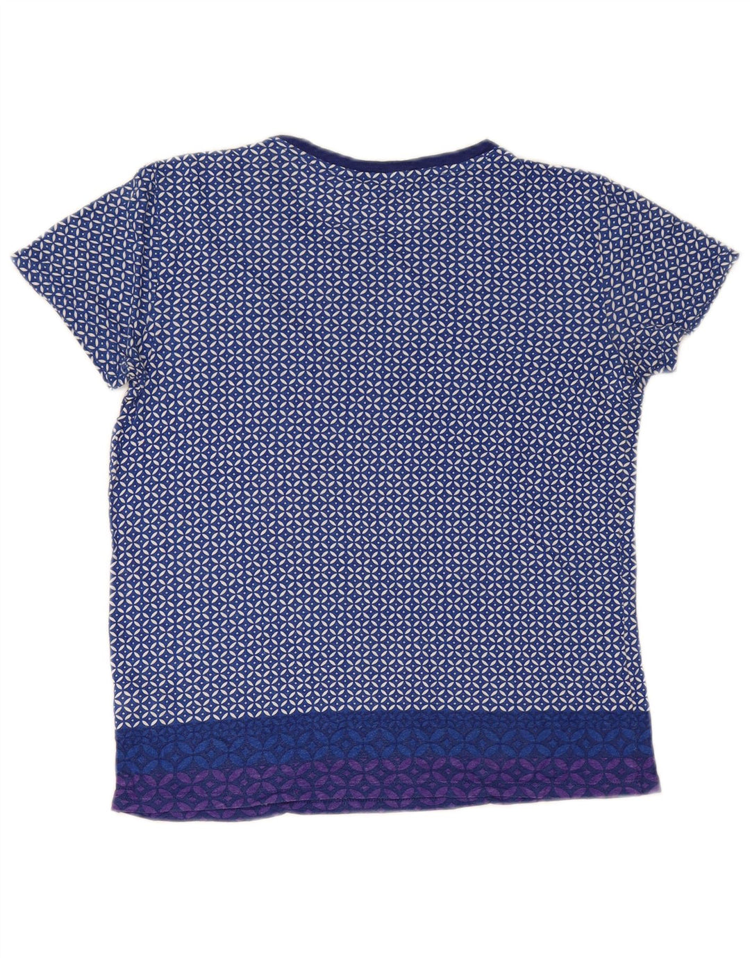 Ralph Lauren Damen T-Shirt Top UK 10 Small Blau Ikat Leinen