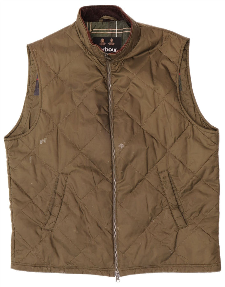 Barbour Herren Steppweste UK 42 XL Khaki Polyamid