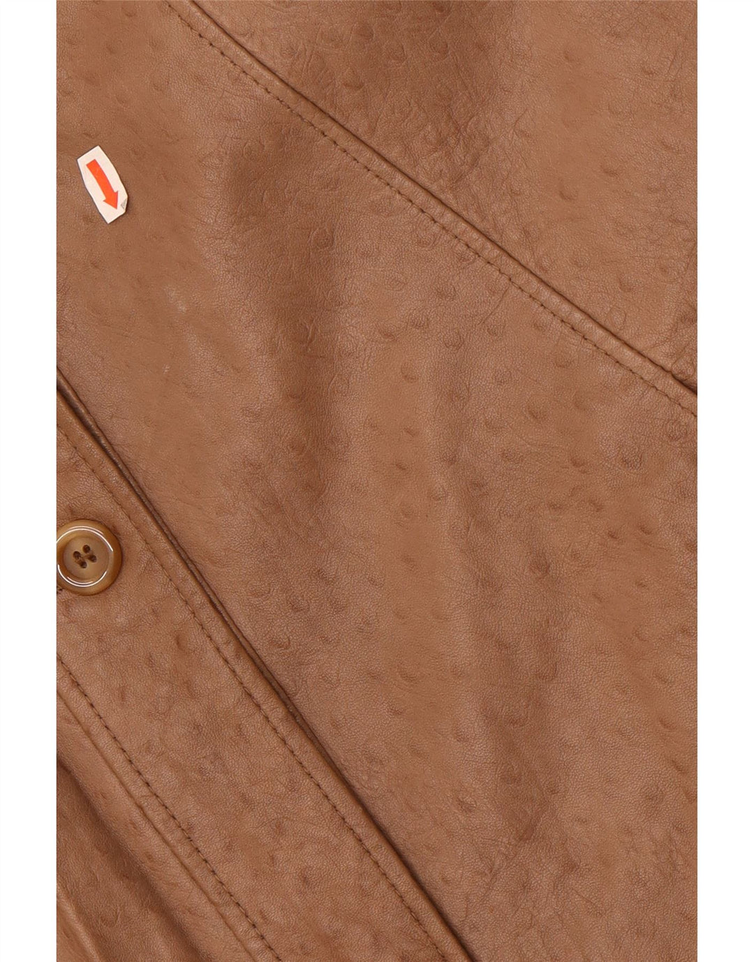 Vintage Damen Übergroßer Ledermantel EU 40 Mittelbeiges Leder