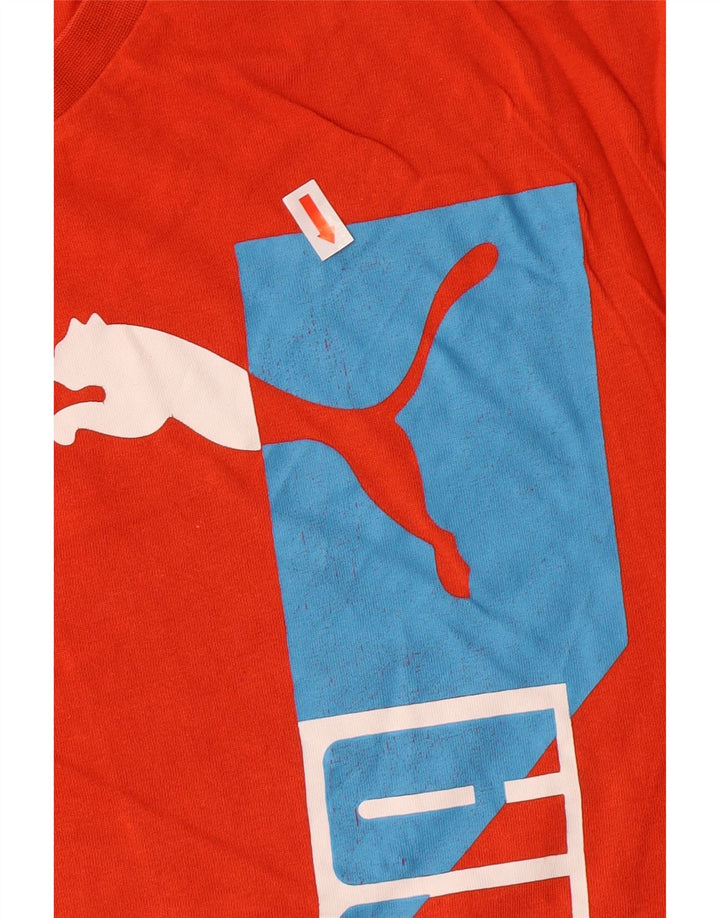 PUMA Herren Grafik T-Shirt Top XL Orange Baumwolle