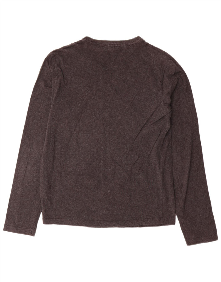 Trussardi Jeans Damen Top Langarm UK 12 Mittelgraue Baumwolle