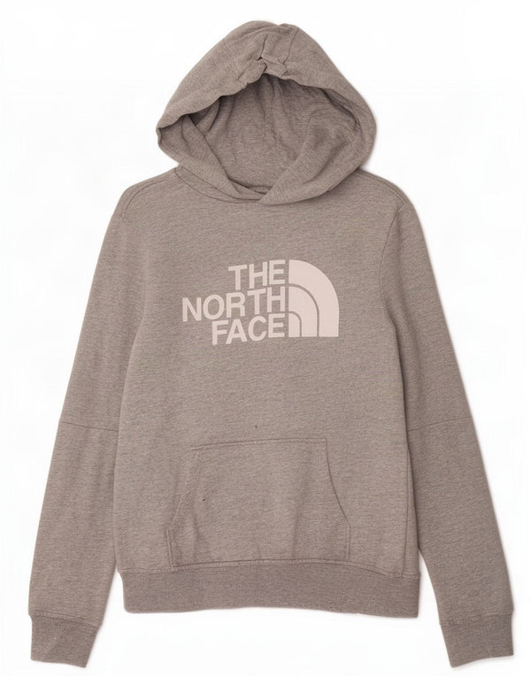 The North Face Jungen-Pullover mit grafischem Kapuzenpullover, 11–12 Jahre, groß, grau gefleckt