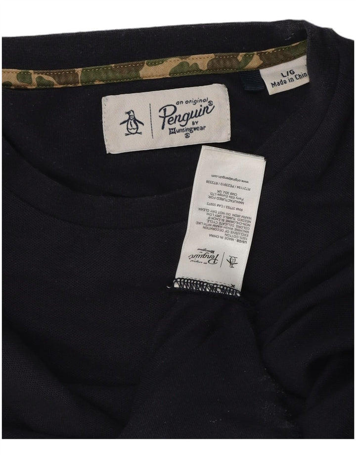 Penguin Herren-T-Shirt, groß, marineblau, Baumwolle