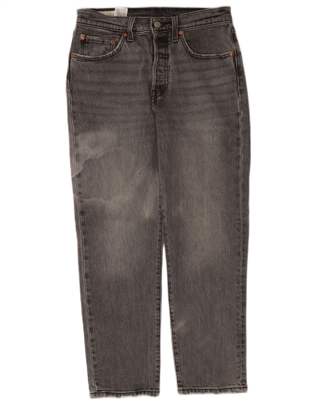 Levi's Damen 501 Straight Jeans W27 L26 Graue Baumwolle