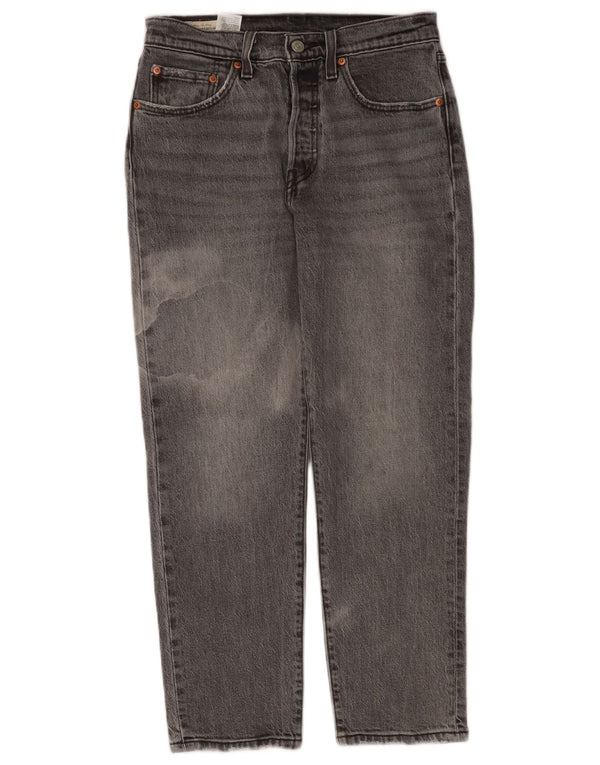 Levi's Damen 501 Straight Jeans W27 L26 Graue Baumwolle