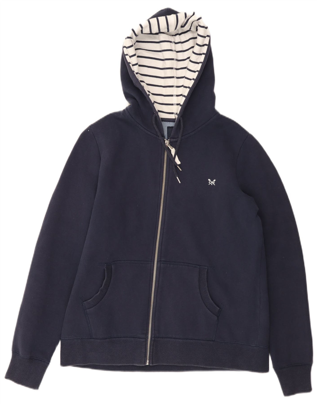 CREW CLOTHING Damen-Kapuzenpullover mit Reißverschluss, UK 14, Größe L, Marineblau, Baumwolle