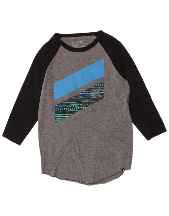 Hurley Jungen Premium Fit Graphic Top Langarm 15–16 Jahre Mittelgrau