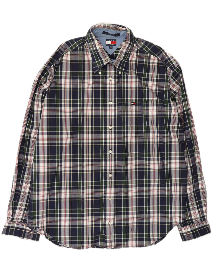 TOMMY HILFIGER Herrenhemd 2XL Marineblau kariert Baumwolle