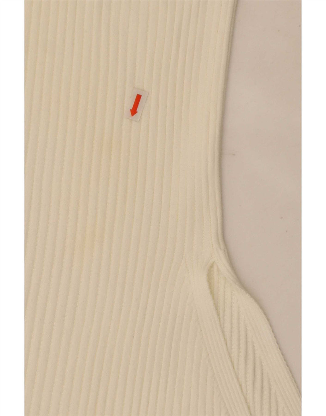 Asymmetrischer Damen-Strickrock von Zara, Größe S, W26, aus weißem Polyester