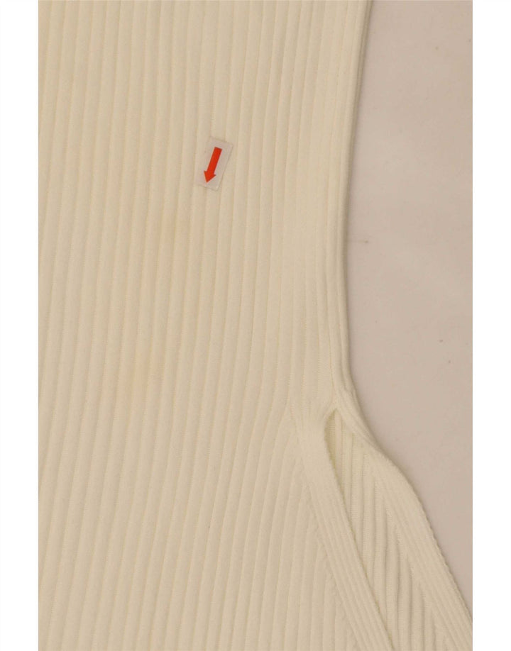 Asymmetrischer Damen-Strickrock von Zara, Größe S, W26, aus weißem Polyester