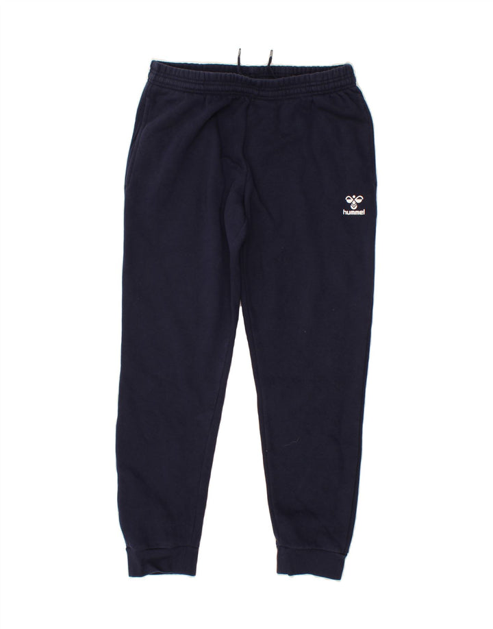 HUMMEL Womens Tracksuit Trousers Joggers Large Navy Blue Cotton Vintage Hummel and Second-Hand Hummel from Messina Hembry 