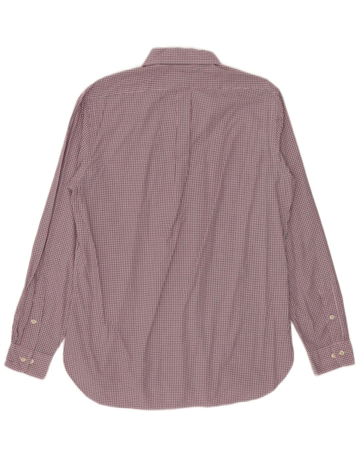 Ralph Lauren Herrenhemd, Größe 15 1/2, mittelrosa, kariert, Baumwolle