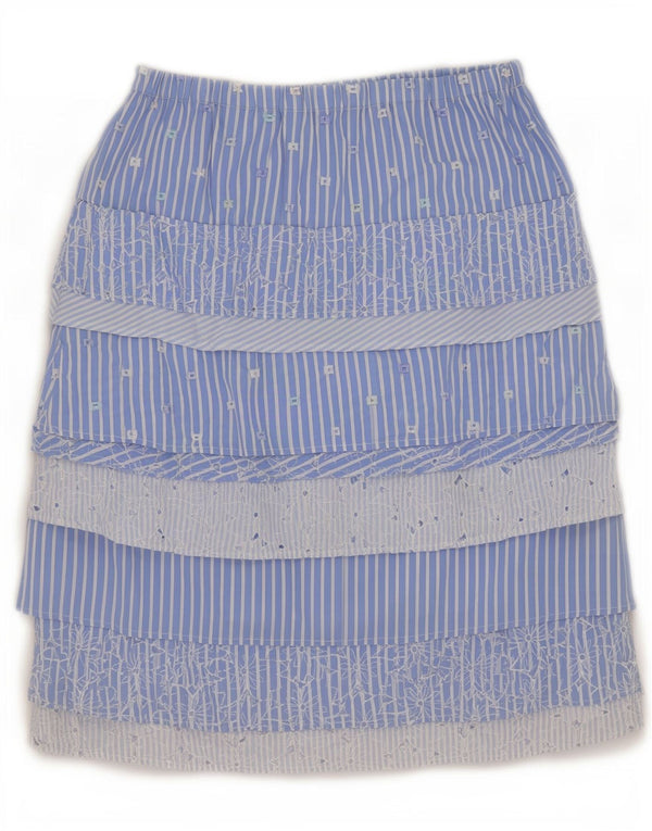 Tadashi Damen-Stufenrock, mittelgroß, W30, blau geblümt, Baumwolle