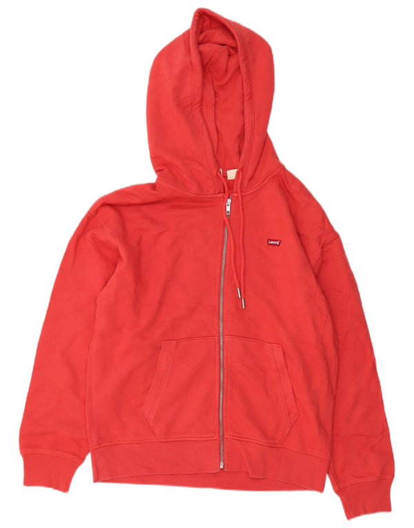 Levi's Damen-Pullover mit übergroßem Kapuzenpullover mit Reißverschluss, Gr. 10, Größe S, Rot, Baumwolle