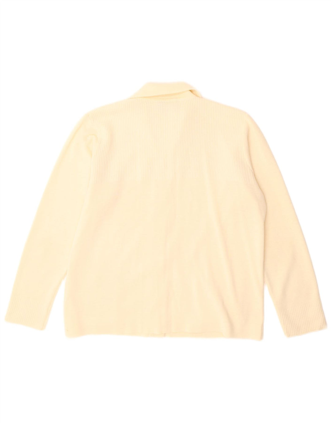 Vintage Damen Cardigan Pullover UK 14 Groß Beige Polyacryl