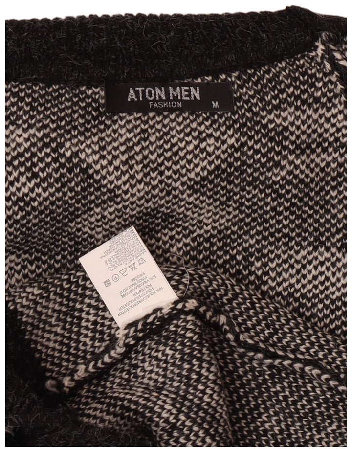 Aton Herren-Pullover mit Rollkragen, Mittelschwarz, Fair-Isle-Weihnachten