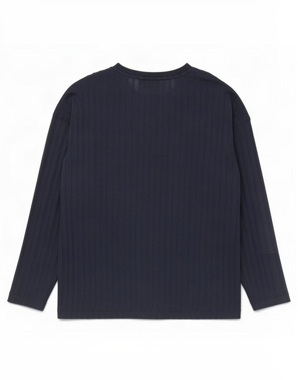Marks & Spencer Damen Top Langarm UK 12 Medium Marineblau Polyester