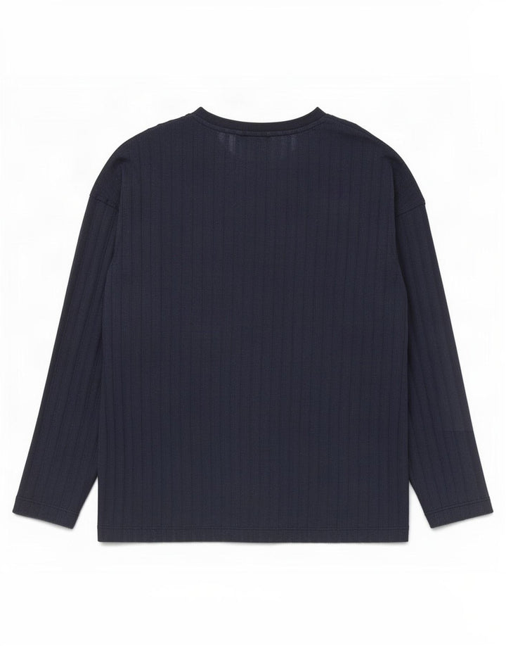 Marks & Spencer Damen Top Langarm UK 12 Medium Marineblau Polyester