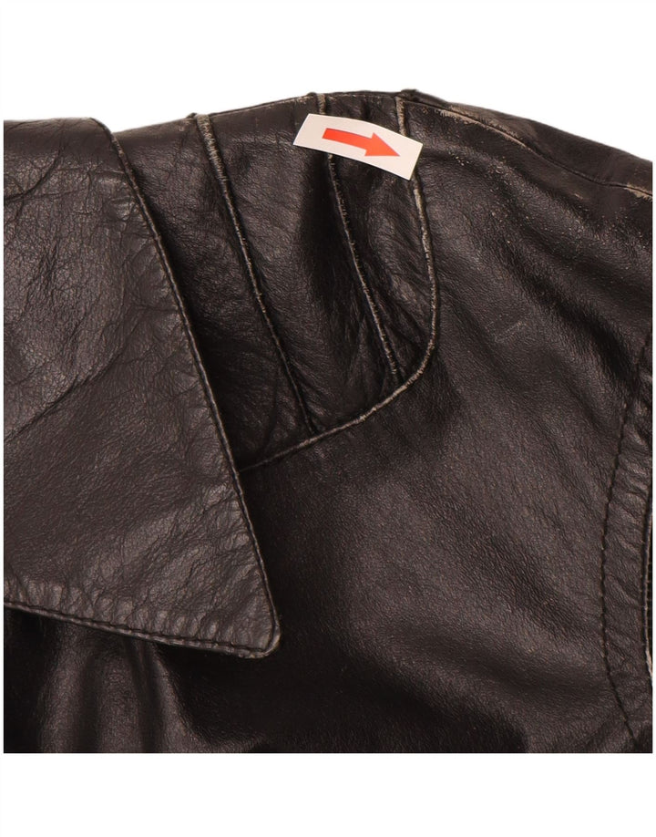 Vintage Mädchen Lederjacke 11-12 Jahre XL Schwarz