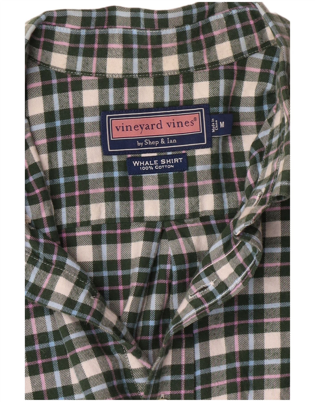 Vineyard Vines Herren-Flanellhemd, mittelgrün, kariert, Baumwolle, Preppy