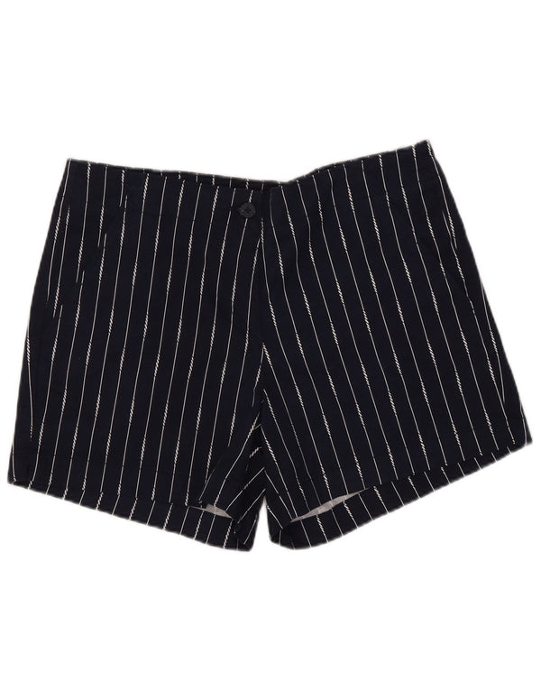 Nautica Damen Chino-Shorts US 12 Large W35 Marineblaue Nadelstreifen-Baumwolle
