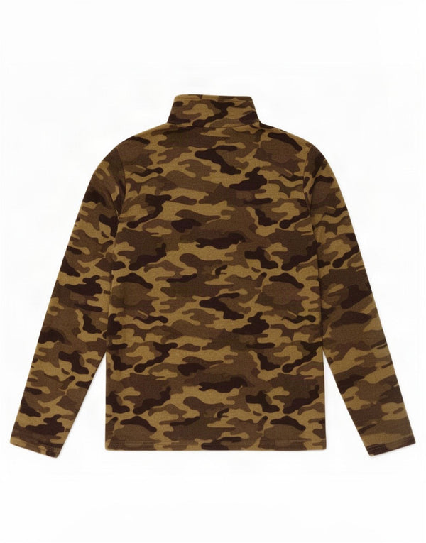 Mountain Warehouse Herren-Fleecepullover mit Reißverschluss am Kragen, XS, grüne Tarnung