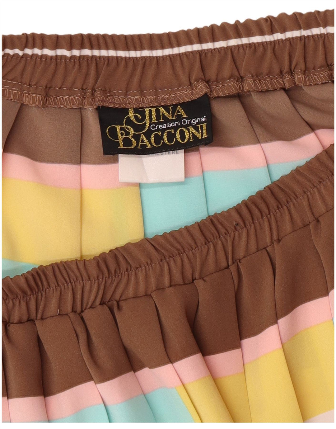 Gina Bacconi Damen Faltenrock UK 16 Large W32 Braun Geometrisch Klassisch