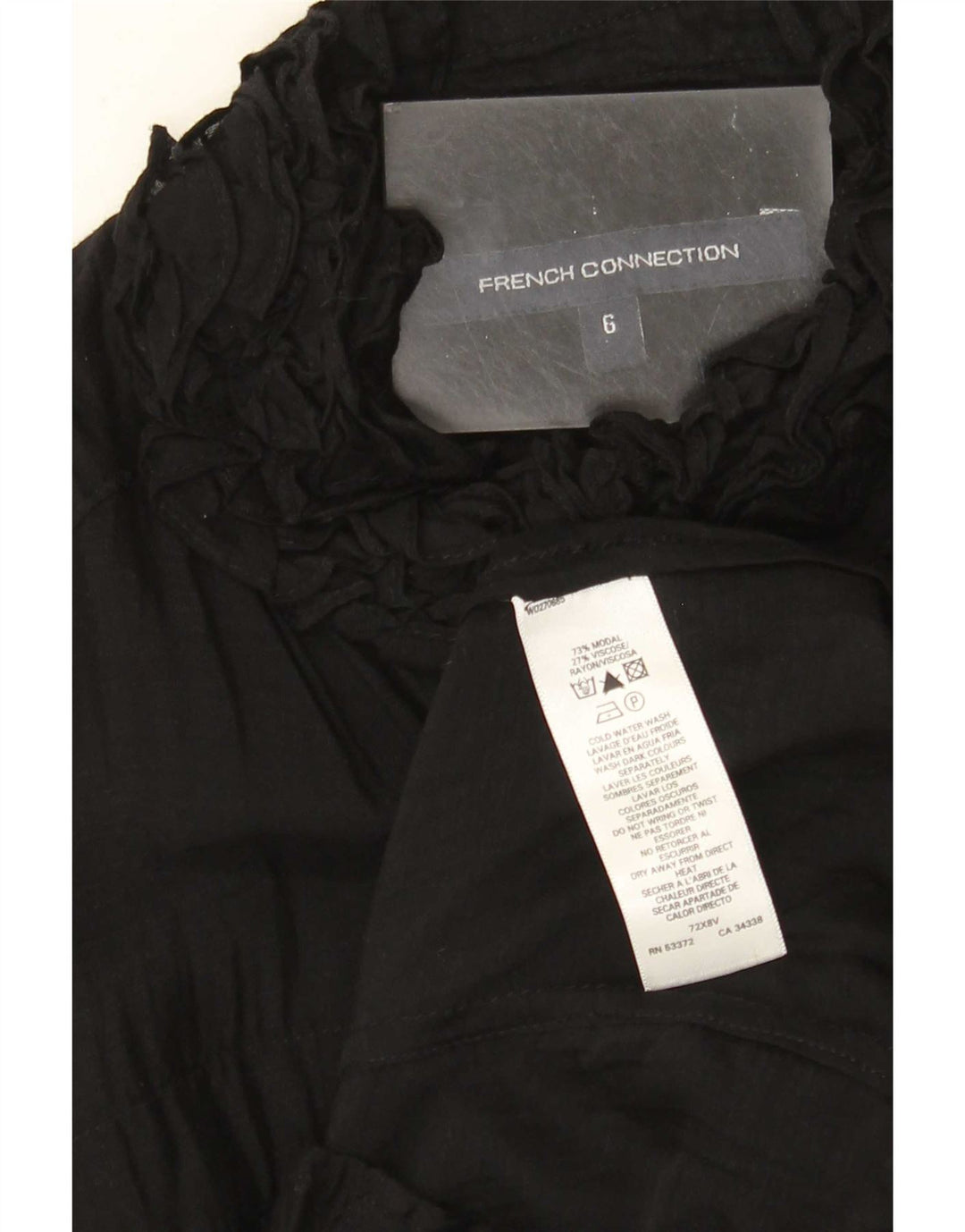 French Connection Damen Hemdbluse UK 6 XS Schwarz Modal