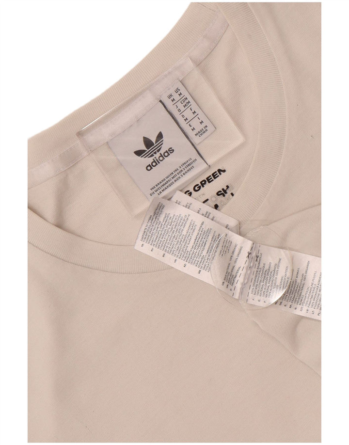 Adidas Herren Grafik-T-Shirt-Oberteil aus mittelweißer Baumwolle