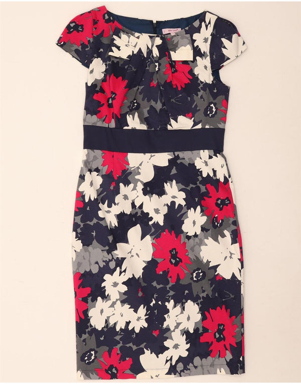 Marks & Spencer Damen Etuikleid UK 12 Medium Mehrfarbig mit Blumenmuster