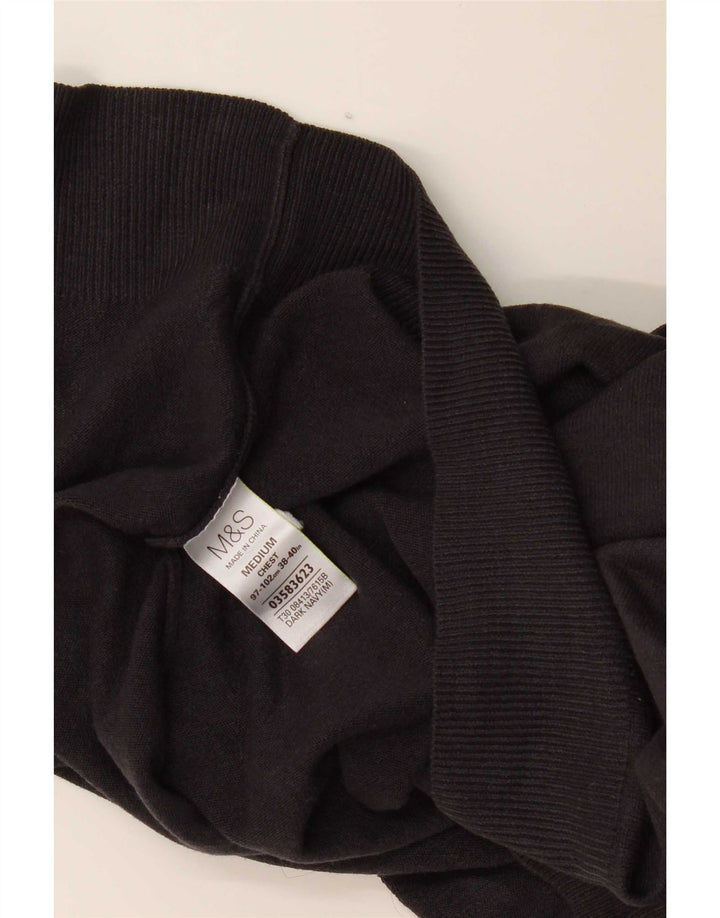 Marks & Spencer Herren-Pullover mit V-Ausschnitt, Mittelblau, Acryl