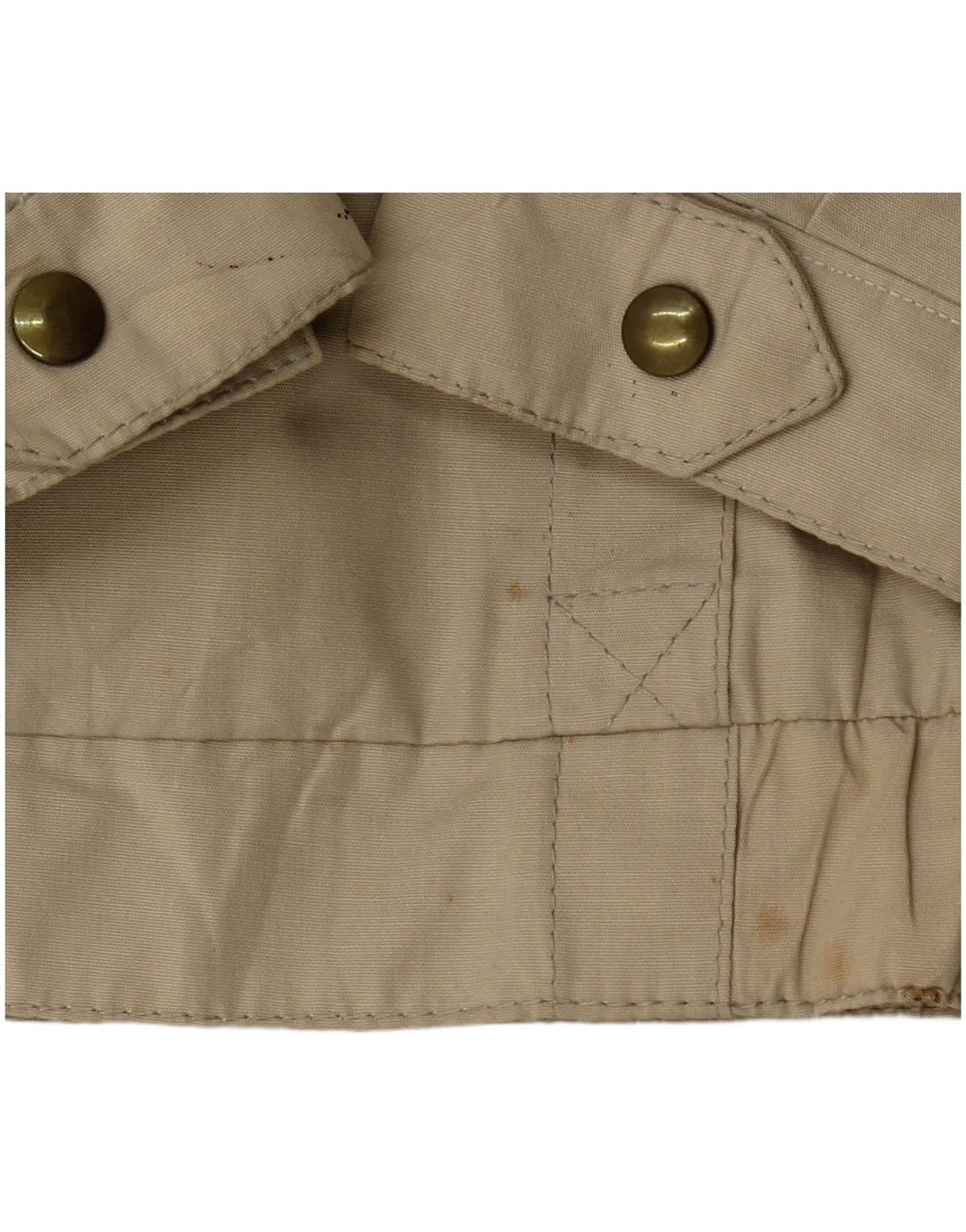 VINTAGE Womens Oversized Bomber Jacket EU 36 Small Beige Polyester