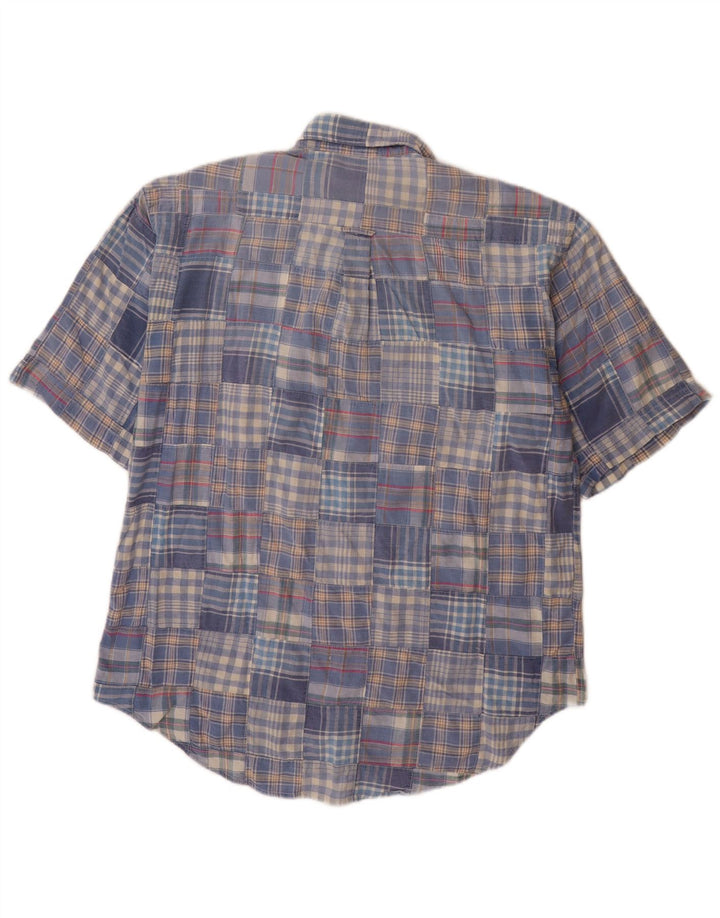 FILA Herren-Kurzarmhemd, groß, blau, Patchwork-Baumwolle