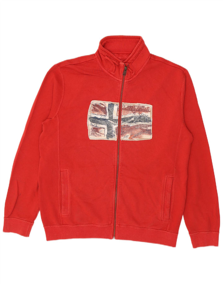 Napapijri Herren Grafik-Trainingsanzug-Oberteil, Jacke, XL, Rot
