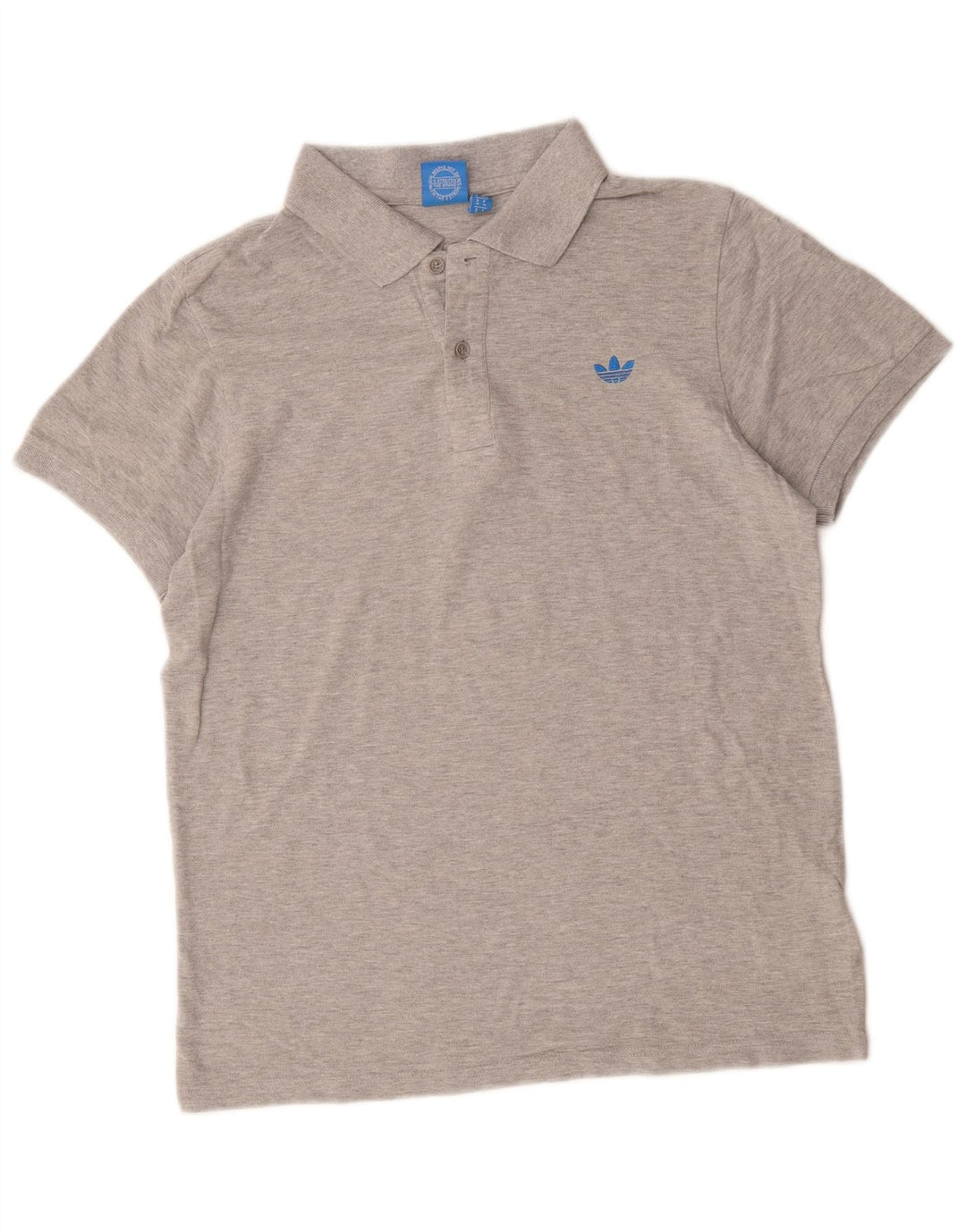 Adidas Herren-Poloshirt aus mittelgrau gefleckter Baumwolle