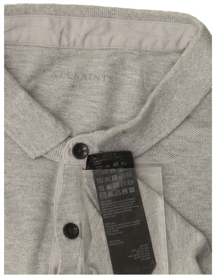 All Saints Herren-Poloshirt aus mittelgrauer Baumwolle