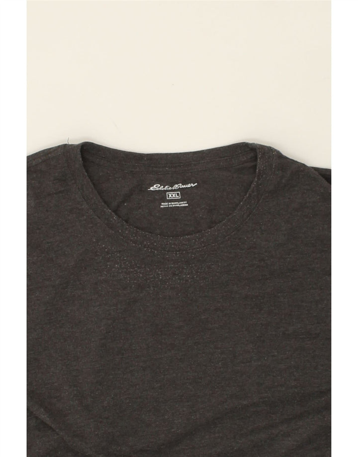 EDDIE BAUER Mens T-Shirt Top 2XL Grey Cotton Vintage Eddie Bauer and Second-Hand Eddie Bauer from Messina Hembry 