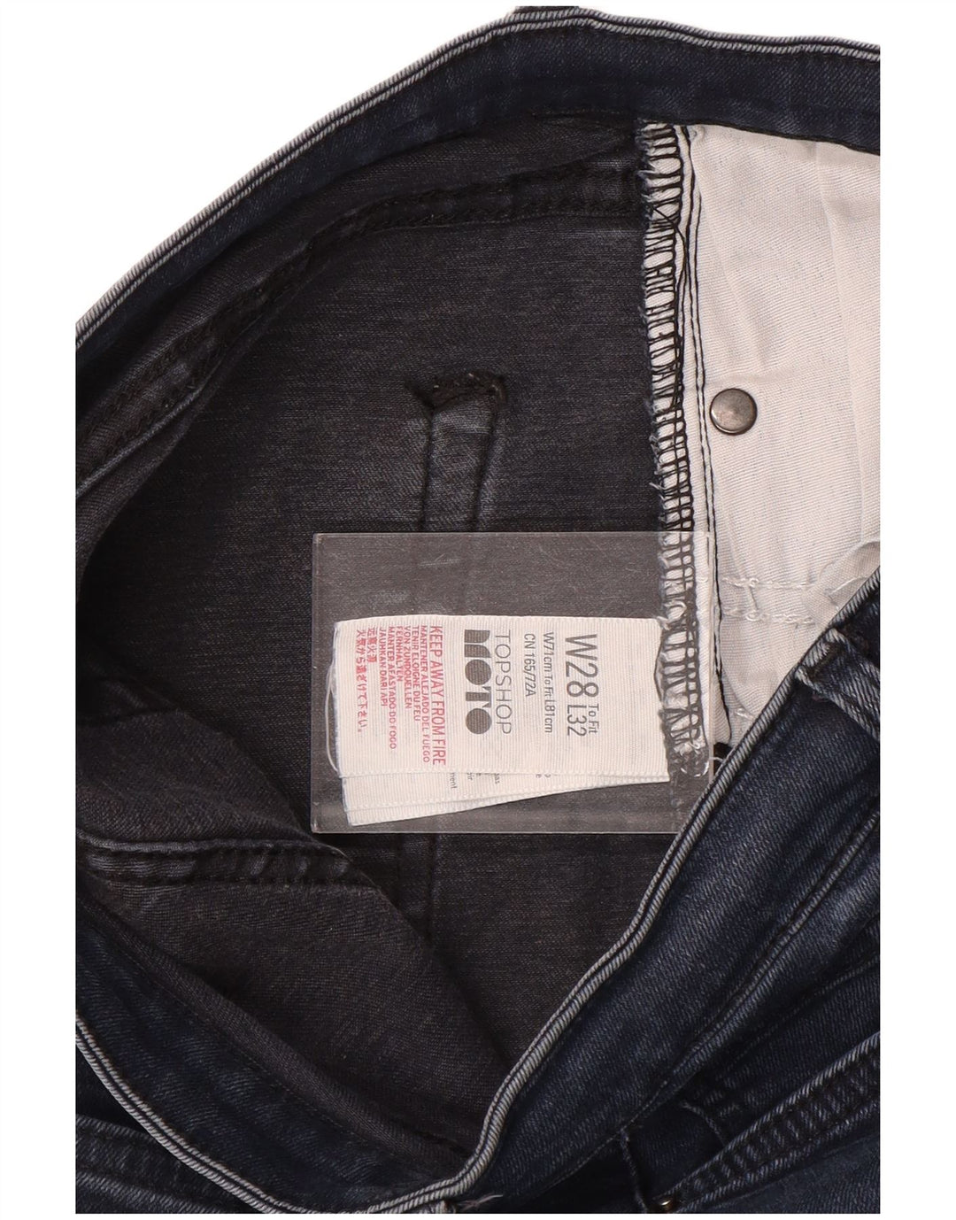 Topshop Damen Skinny Jeans W28 L28 Marineblau Polyester