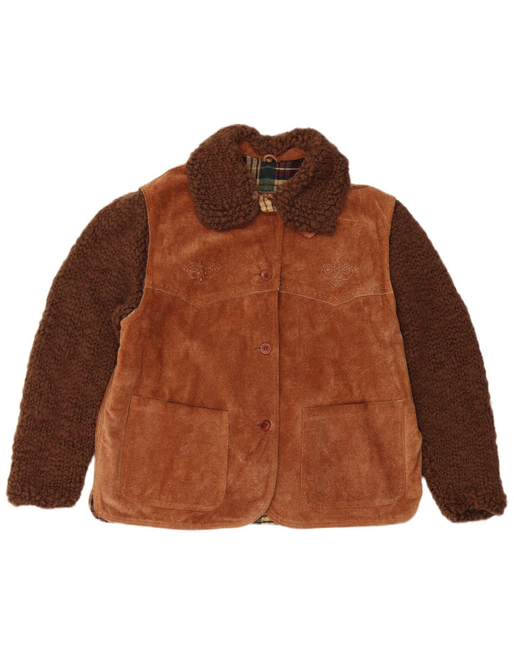 Conbipel Damen Wildlederjacke IT 44 Mittelbraunes Leder