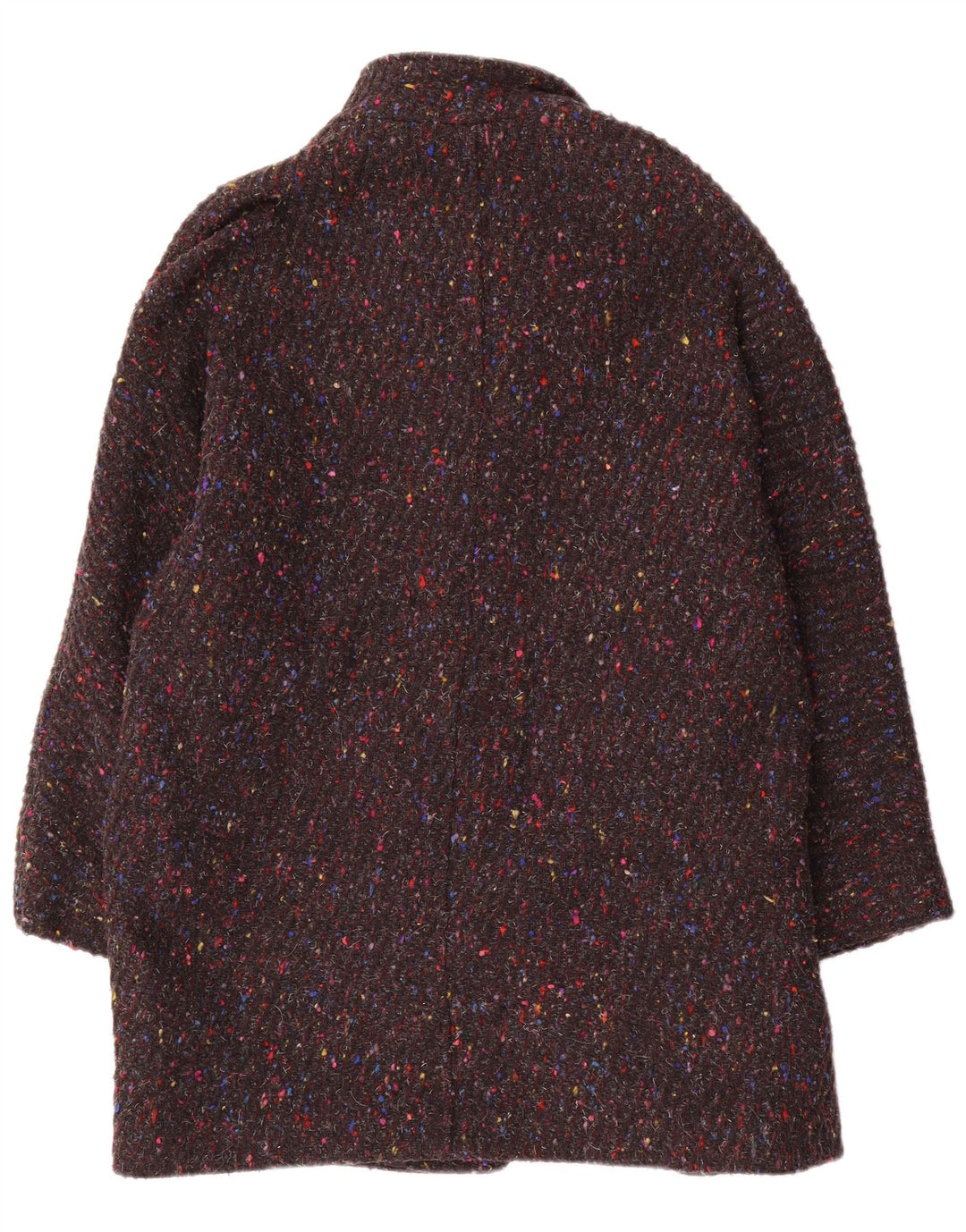 VINTAGE Womens Oversized Overcoat EU 40 Medium Grey Flecked Wool