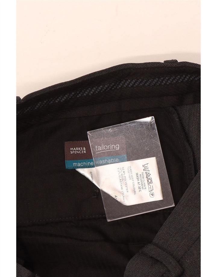 Gerade Herren-Anzughose von Marks & Spencer, W32, L31, grau, Polyester