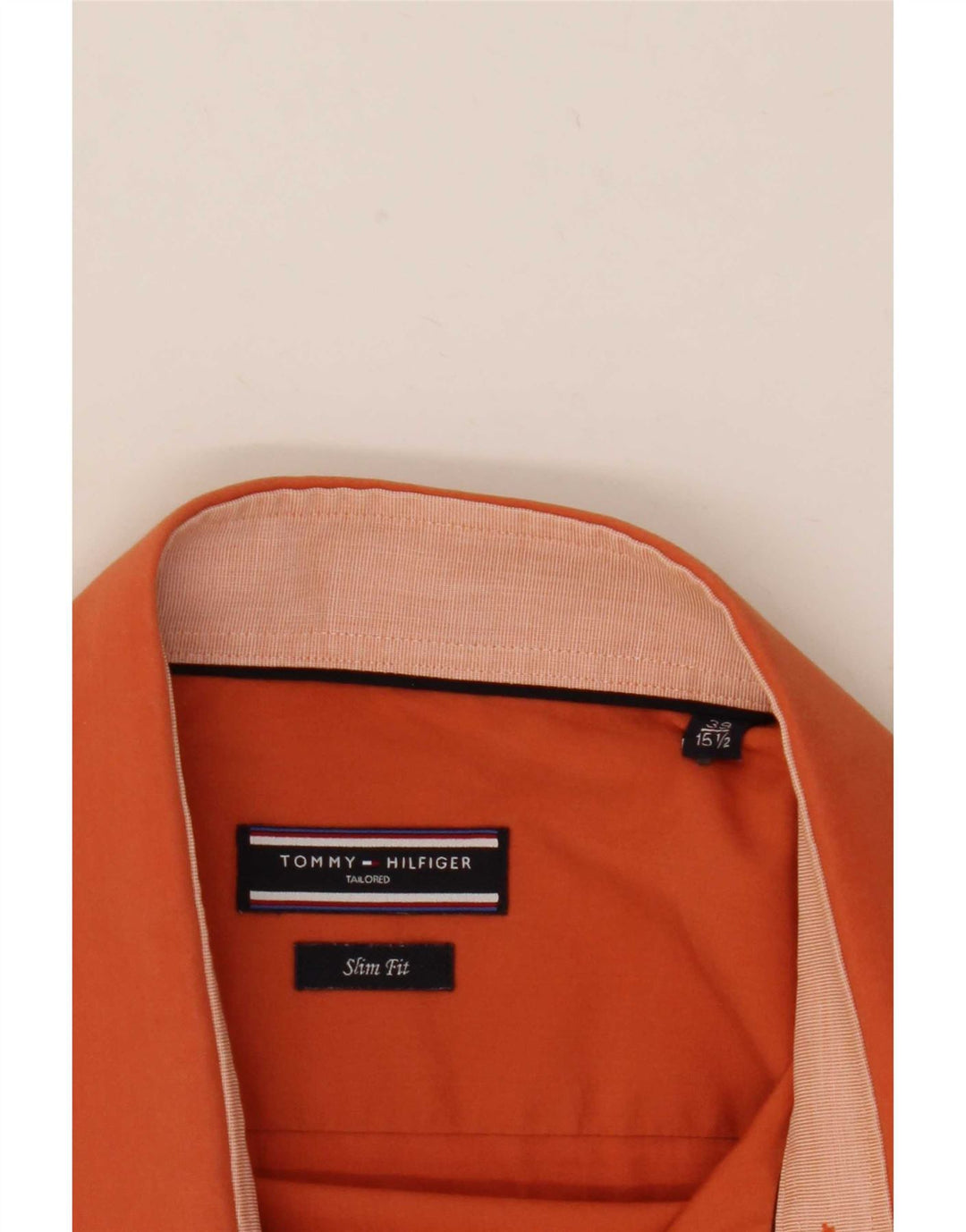 Tommy Hilfiger Herren Slim Fit Hemd Größe 39 15 1/2 Mittelorange