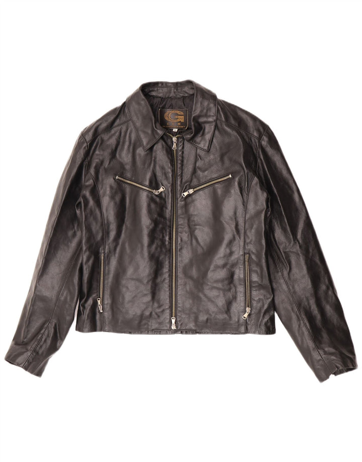 Vintage Herren Lederjacke UK 38 Mittelschwarzes Leder