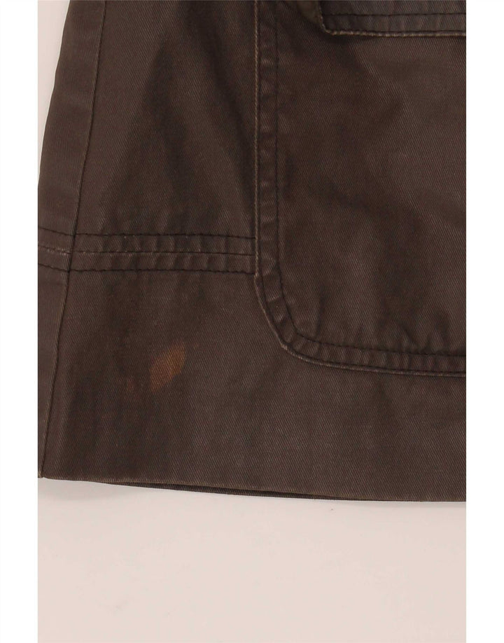 Miss Selfridge Damen-Kapuzen-Übergröße, gewachste Jacke, Gr. 10, klein, braun kariert