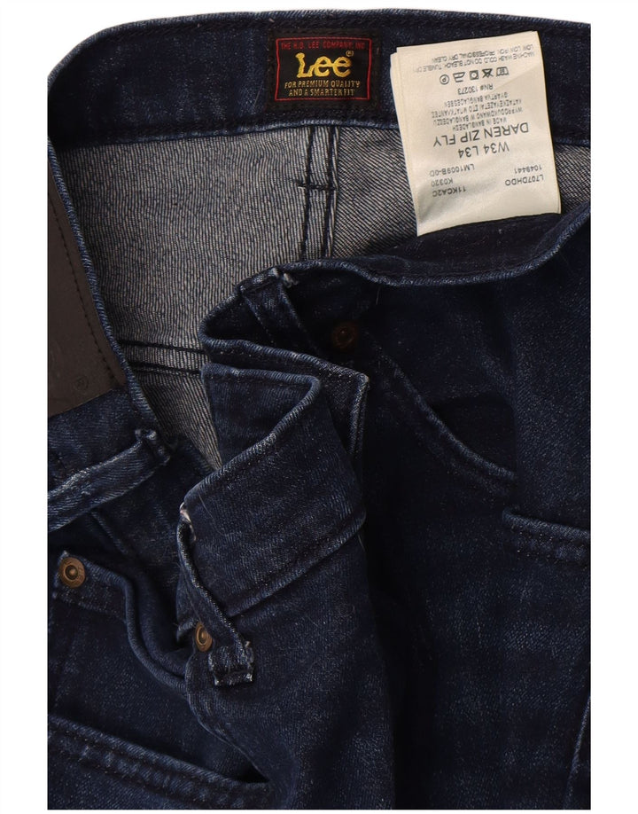 Lee Herren Daren Zip Fly Slim Jeans W34 L34 Blaue Baumwolle