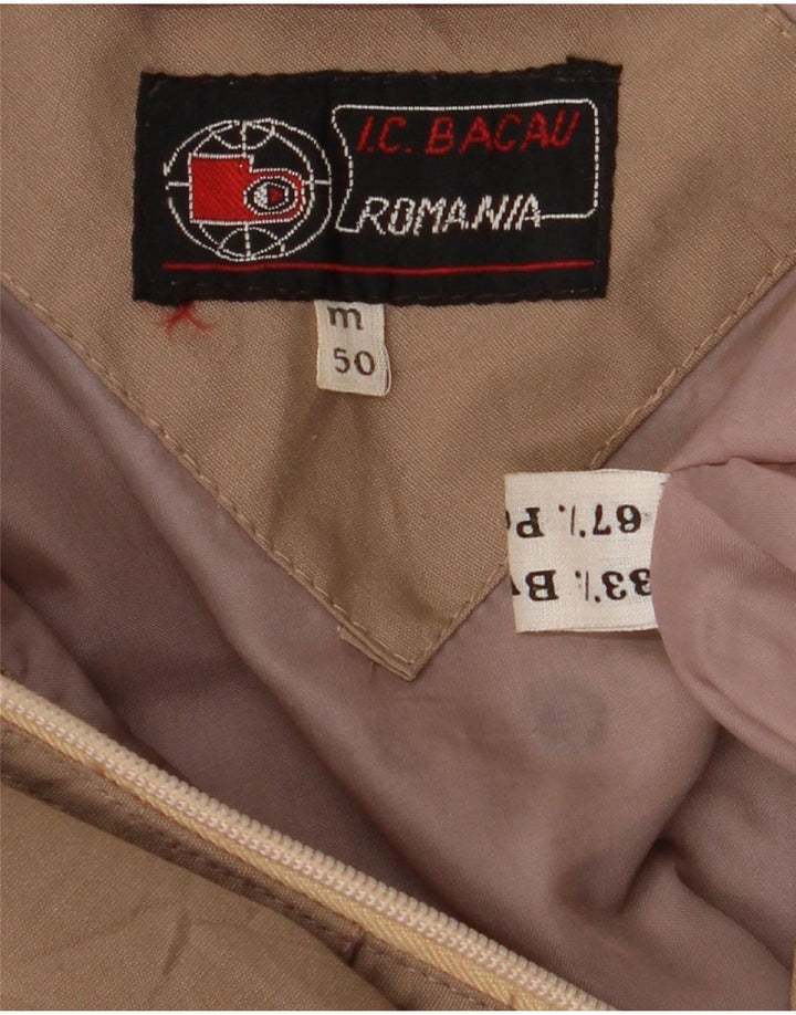 Vintage Herren-Bomberjacke in Übergröße, EU 50, große braune Baumwolle