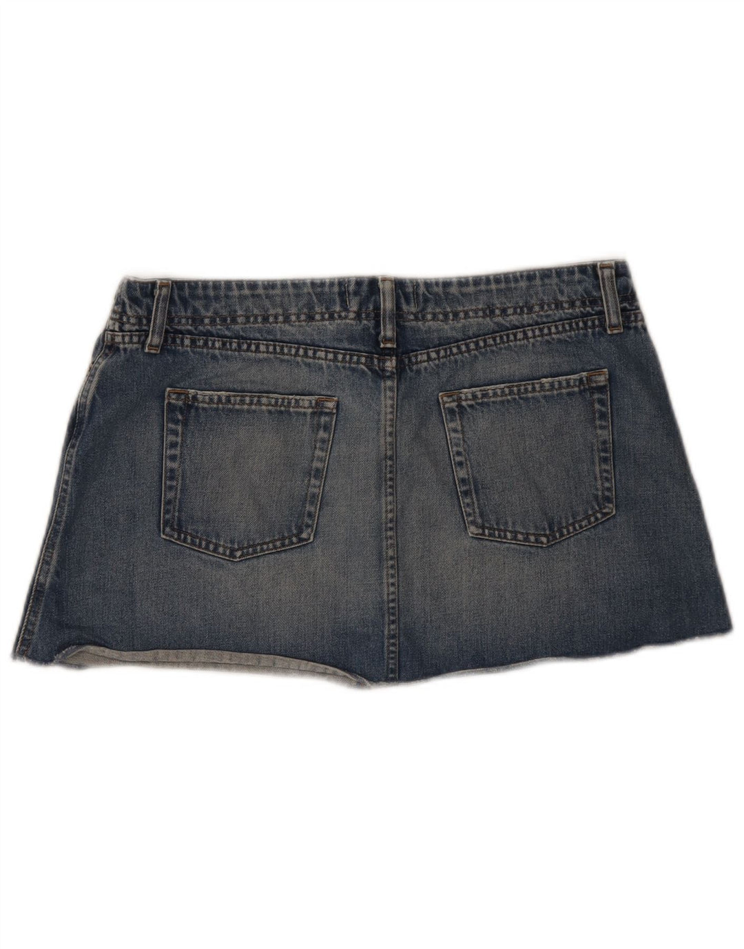 Benetton Damen Denim-Minirock IT 46 Large W32 Blaue Baumwolle