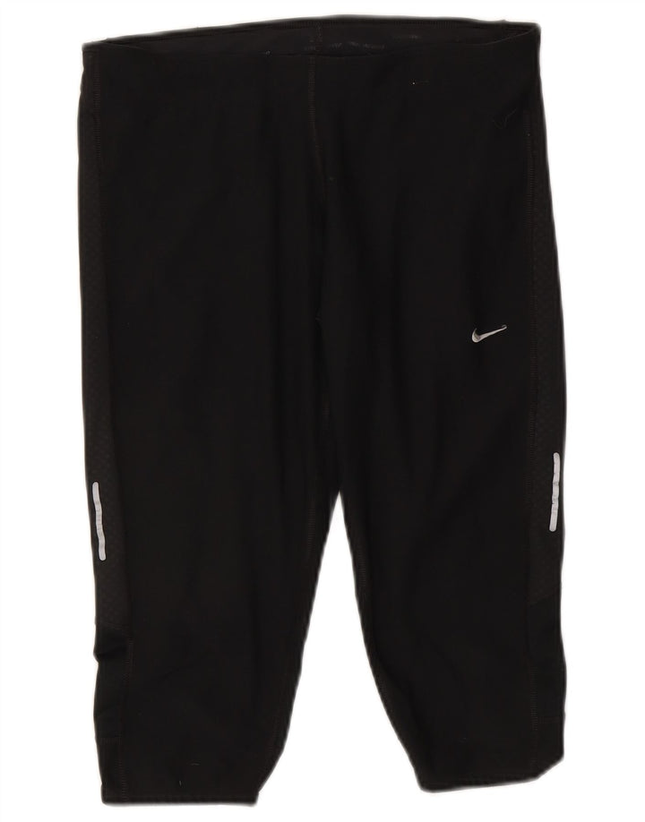 Nike Damen Dri Fit Capri Leggings UK 12 Medium Schwarz Polyester