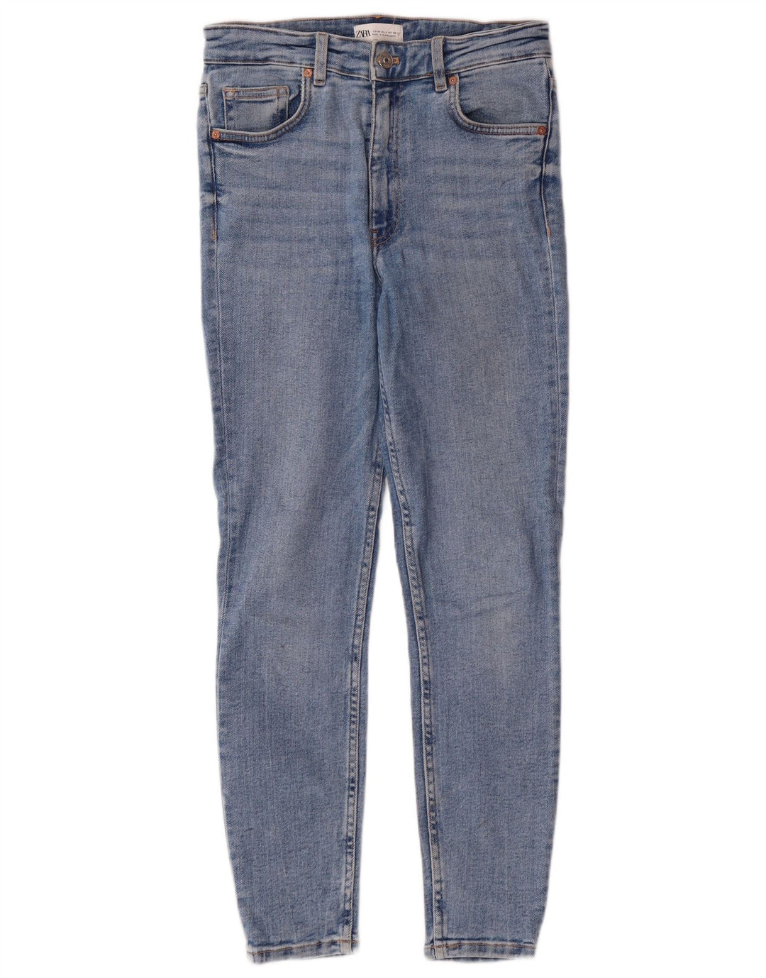 Zara Damen High Waist Skinny Jeans EU 38 Small W28 L27 Blue Classic
